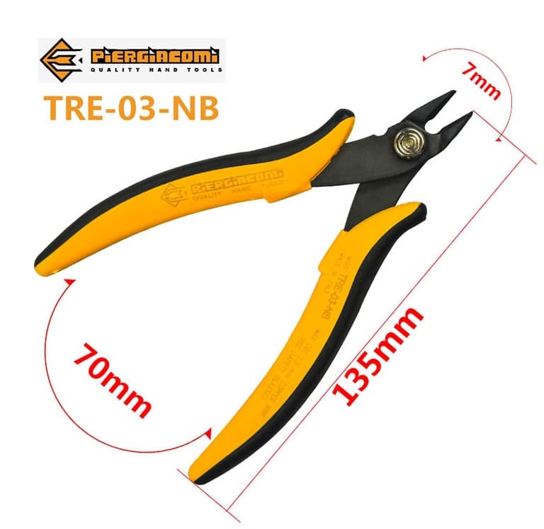 Original Italian Piergiac electronic cutting pliers TRE-03NB, replacement for TR-25EC, precision and versatile pliers