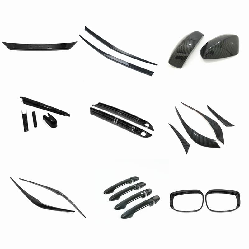 Compatible with 2017 CX-5 Headlight Eyebrow, Rearview Mirror Cover, Front Fog Light, Rear Trim Strip, Dual Smart Phone Case Trim Strip