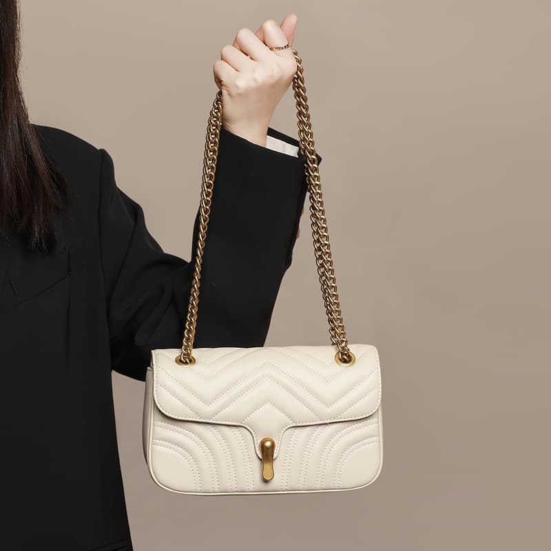 New Fashion Chain Bag, Light Luxury Versatile Crossbody Bag, Shoulder Bag, Genuine Leather Women's Bag
