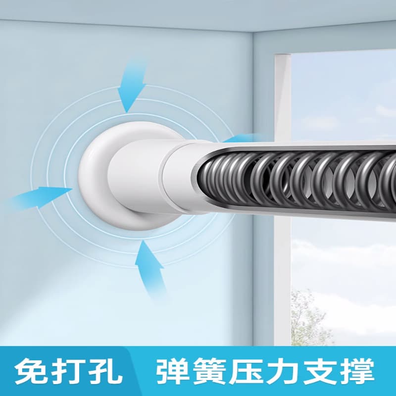 Curtain Rod Roman Rod Full Length Shipped, No Drilling Required Curtain Slide Track Bracket with Screws Accessories Single Rod Integrated Design
