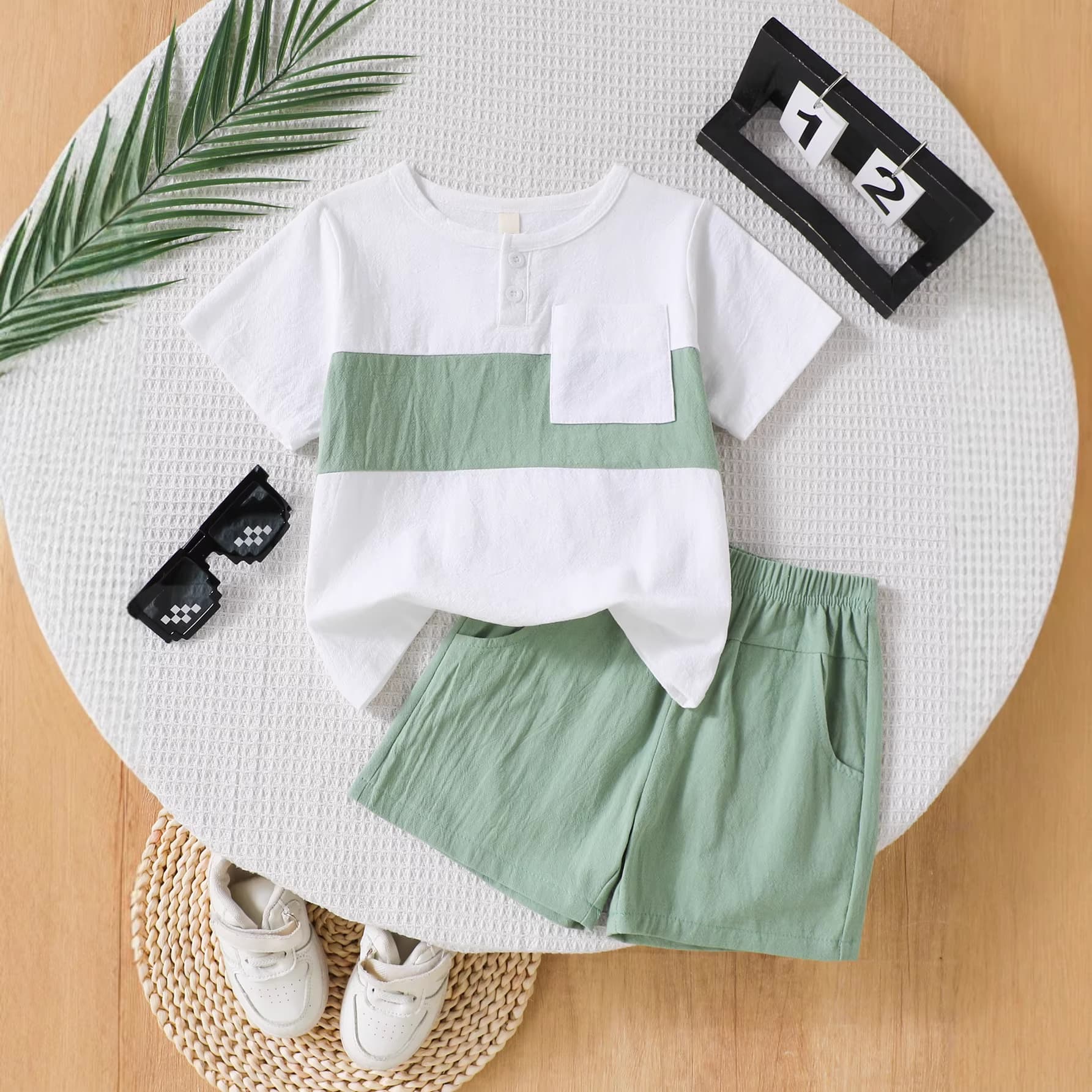 Baby Kids Cartoon Comfortable Short Sleeve Two Piece Set Trendy Cross Border Children Clothing Summer New Style for Boys and Toddlers