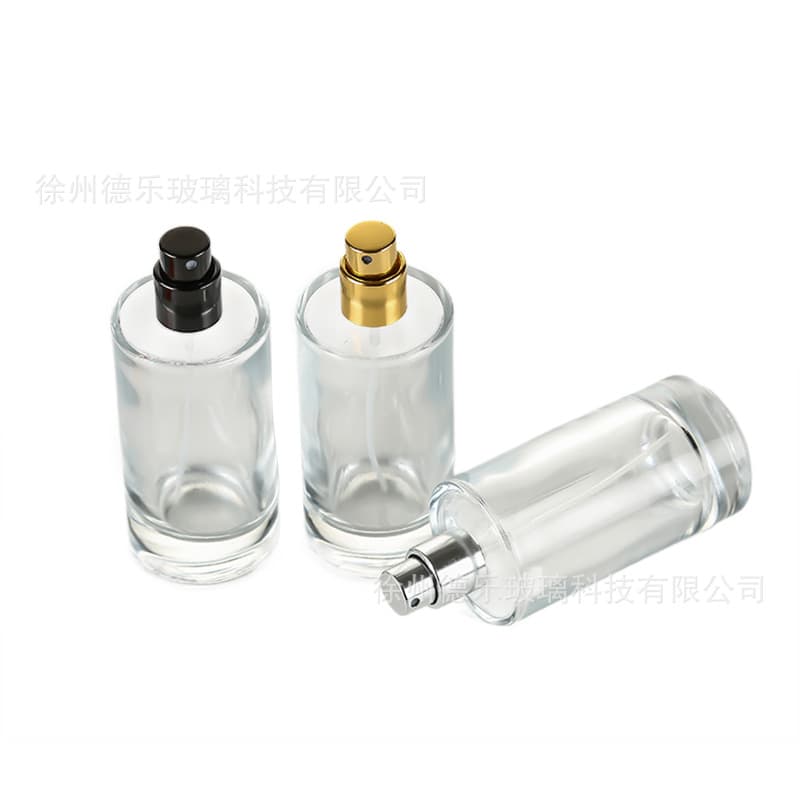 In Stock Supply 50ml Perfume Bottle Clear Glass Spray Perfume Bottle Matte Black Cap Perfume Bottle Direct Factory Sale