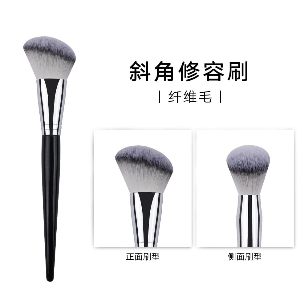 Cangzhou makeup brushes with wooden handles, high-quality animal hair, for face powder, contouring, foundation, eye detail blending, and concealer.