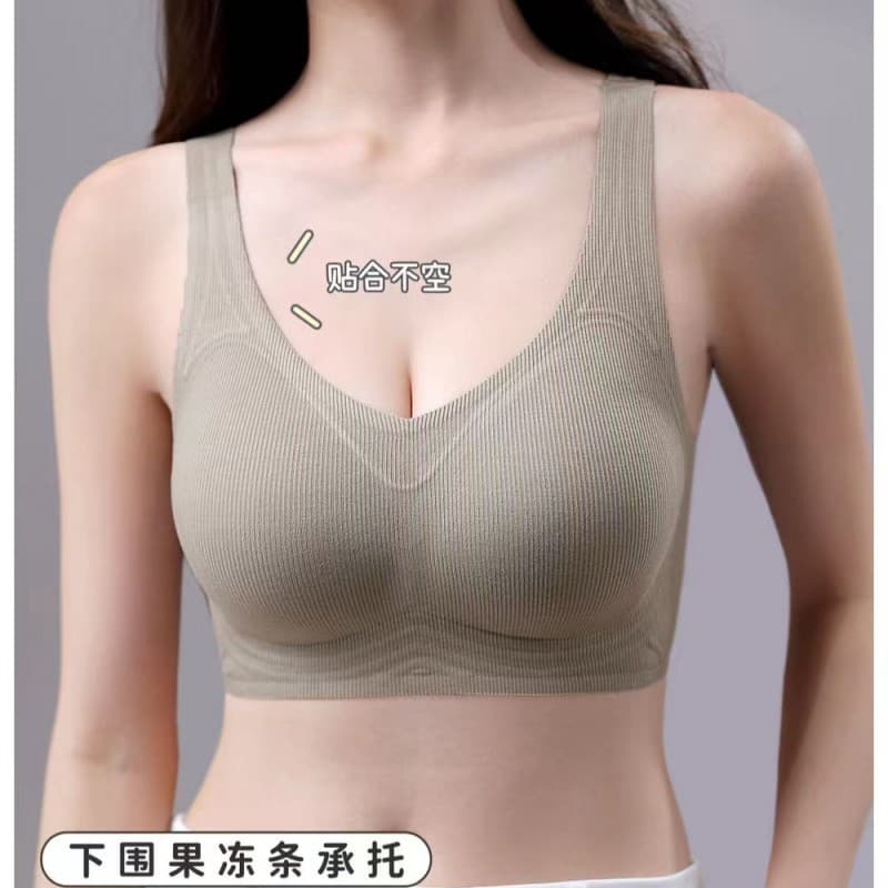 8126# 3D Three-Dimensional Lifting Soft Support Push-Up Seamless Underwear Women's Wire-Free Fixed Cup Breast-Retracting Bra