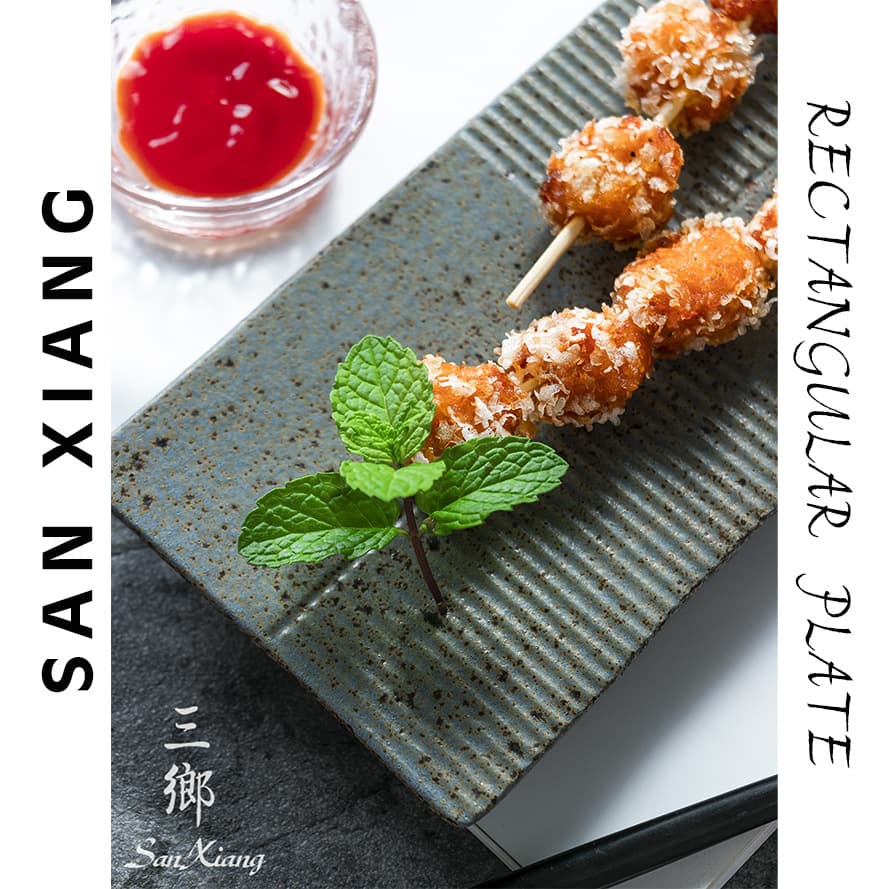 Japanese stoneware creative sushi plate rectangular Japanese plate sashimi barbecue long plate fried dumplings snack ceramic flat plate