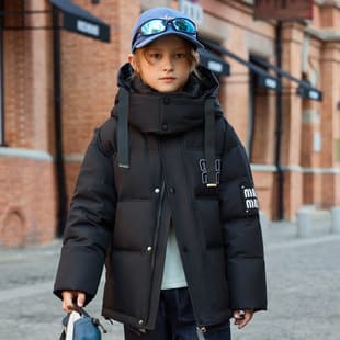 Children's Down Jacket Short Style for Boys Workwear Down Coat 2025 New Thickened Warm Winter Wear for Big Kids