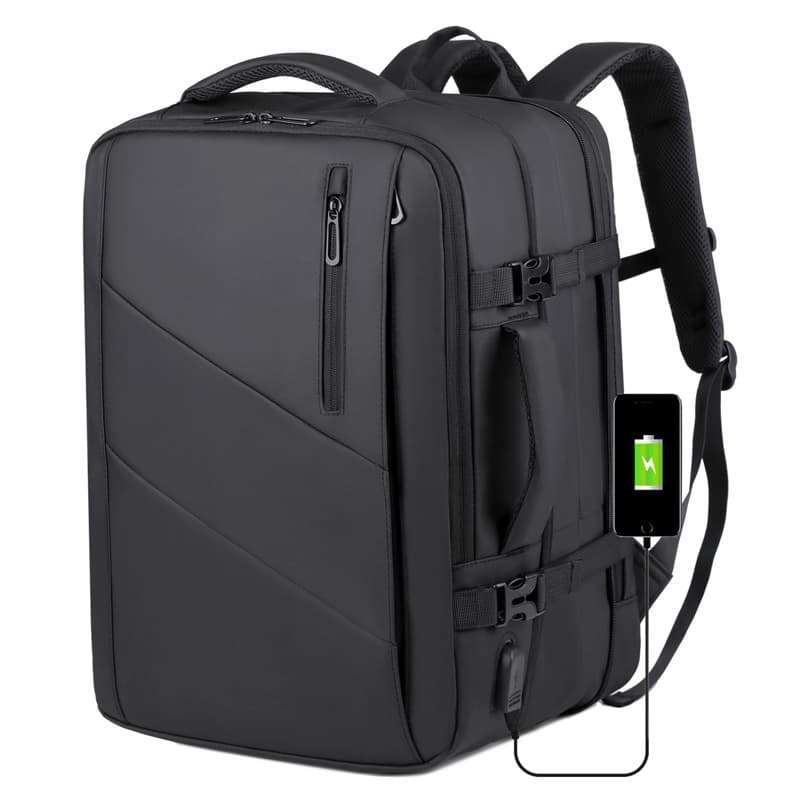 New Cross-Border Large Capacity Expandable Business Travel Leather-Coated Computer Bag, 15.6 Inch Commuter Backpack for Men