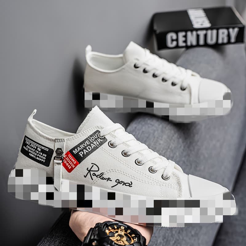 New Summer 2025 Board Shoes for Men Casual Breathable Versatile Student Shoes Low-Top Teen Canvas Shoes Men's Footwear