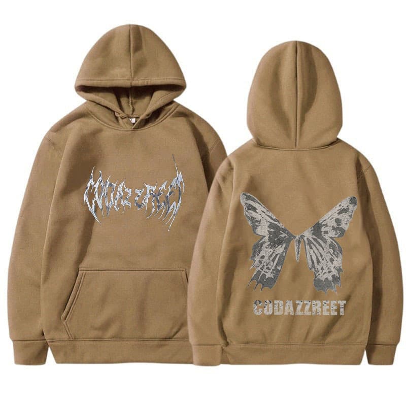 Long-term available European and American cross-border new American-style hoodie for men and women, couples, hip-hop butterfly hoodie