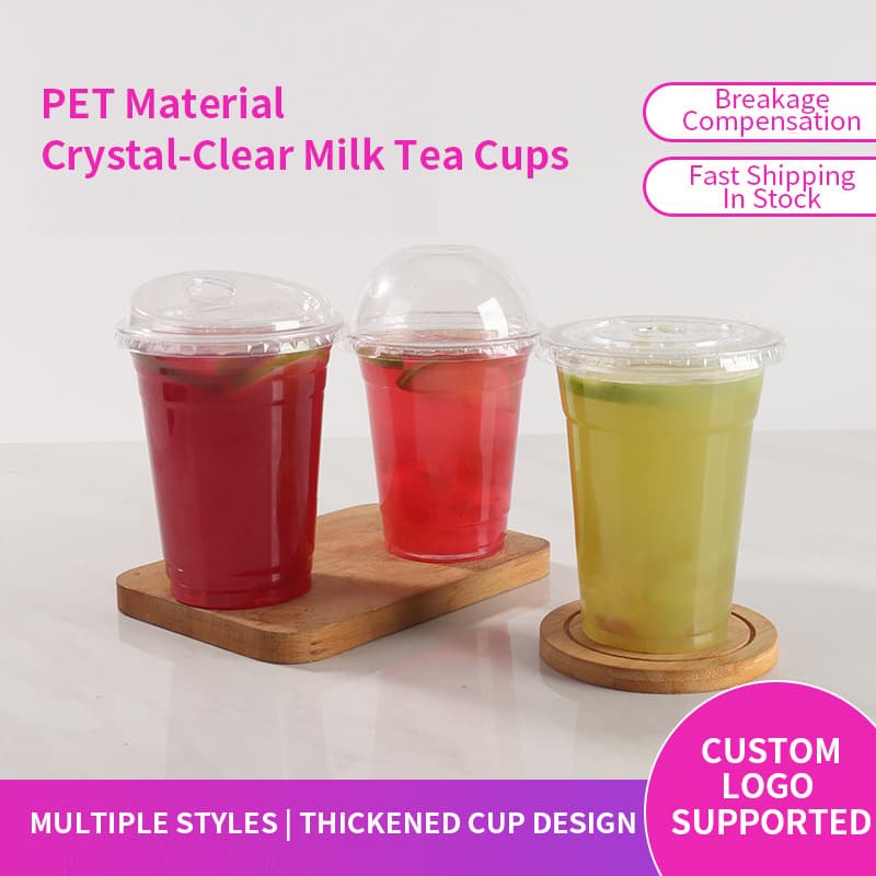 98 caliber new internet celebrity iced coffee milk tea cup high transparency thickened disposable pet milk tea plastic cup