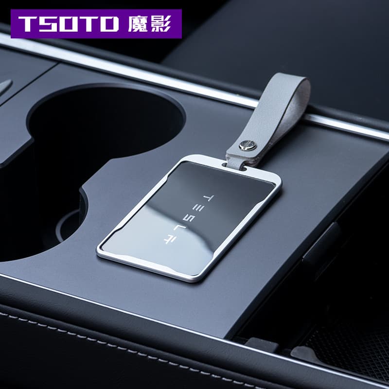 Aluminum Alloy Full-Cover Anti-Slip Key Card Holder Protective Case for Tesla Model 3/Y Accessories