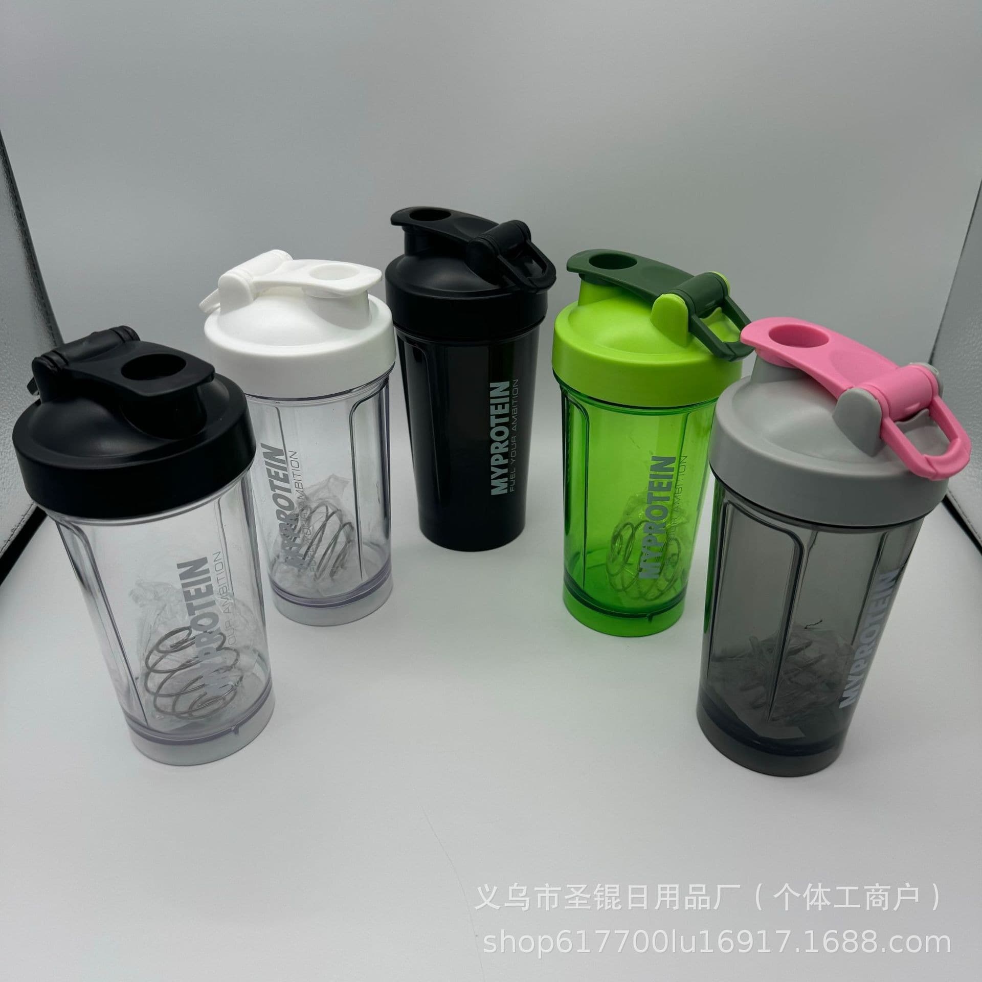 Direct selling 500ML transparent PC shaker cup with portable fitness water cup, milkshake protein powder, ready to stir