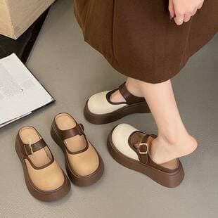 Women's Half-Slip Sandals Summer 2025 New Thick Sole Birkenstock Style Fashion Versatile Outdoor Comfort Half-Slip Women's Slippers