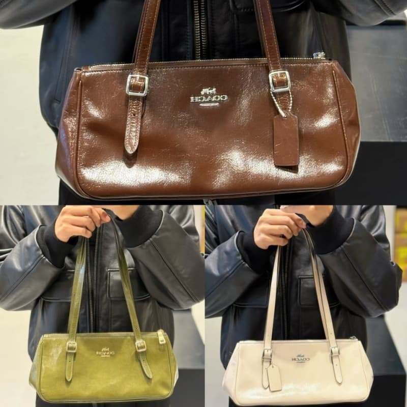 COACH New Style Asher Vintage Baguette Underarm Bag, Simple Fashion Shoulder Crossbody Pillow Tote Bag for Women