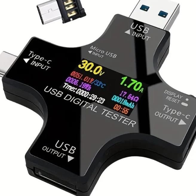 Juwei Type-C PD Fast Charging USB Tester Charger Detector DC Digital Display Voltmeter Ammeter