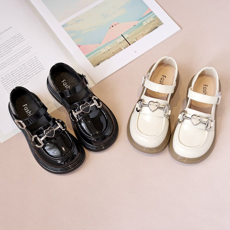 Girls' Leather Shoes Spring and Autumn New British Princess Shoes Soft Sole Black Children's Loafers Big Kids' Shoes Summer