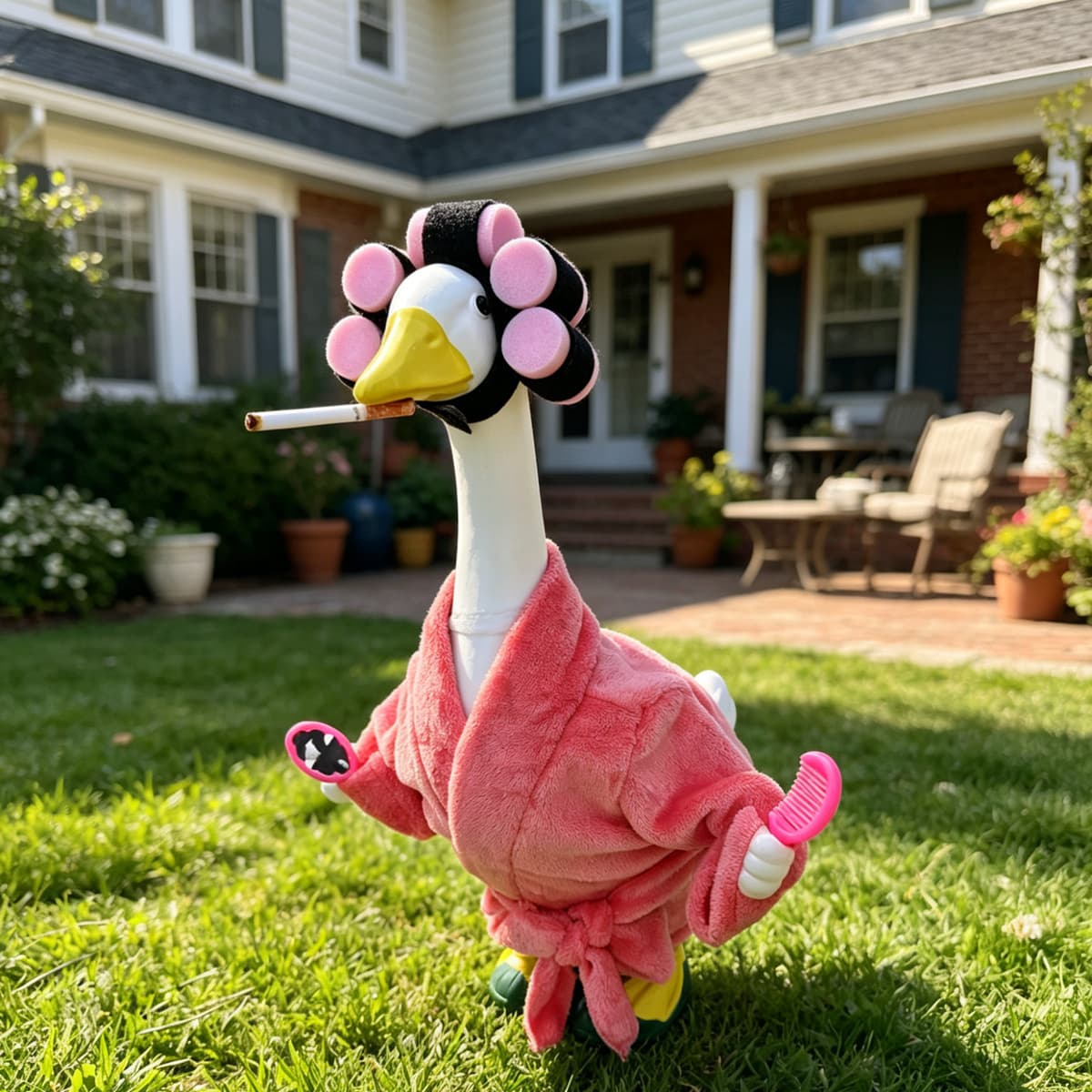 Amazon 2026 New Model Porch Goose Costume, Goose Bathrobe, 23inch Goose Apparel, Yard Prank Goose Outfit