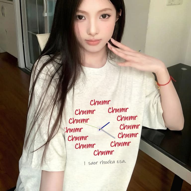 Chubby Girl Just Wants to Sleep Creative Funny Clock Casual Artistic Loose Short Sleeve T-Shirt Summer Ins