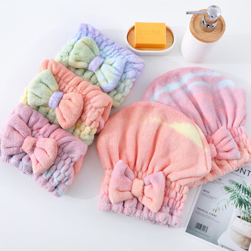 Bath Cap for Women, Absorbent Thickened Cute Princess Cap, Adult Shower Hair Towel, Soft Coral Fleece Head Wrap