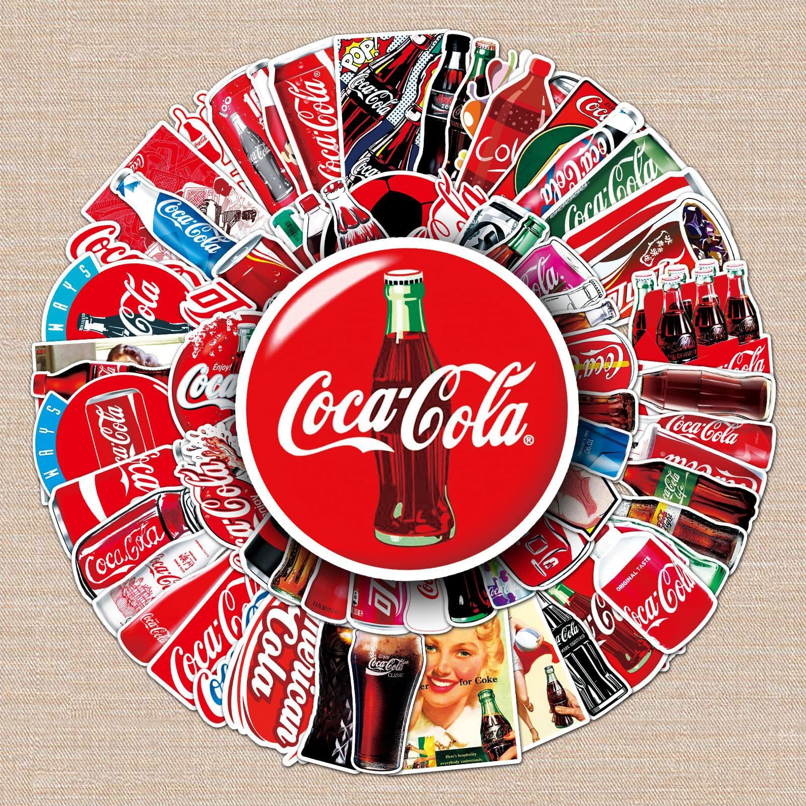 76 Coca-Cola Graffiti Stickers Personalized Cross-border Retro DIY Water Cup Mobile Phone Shell Luggage Stickers Waterproof