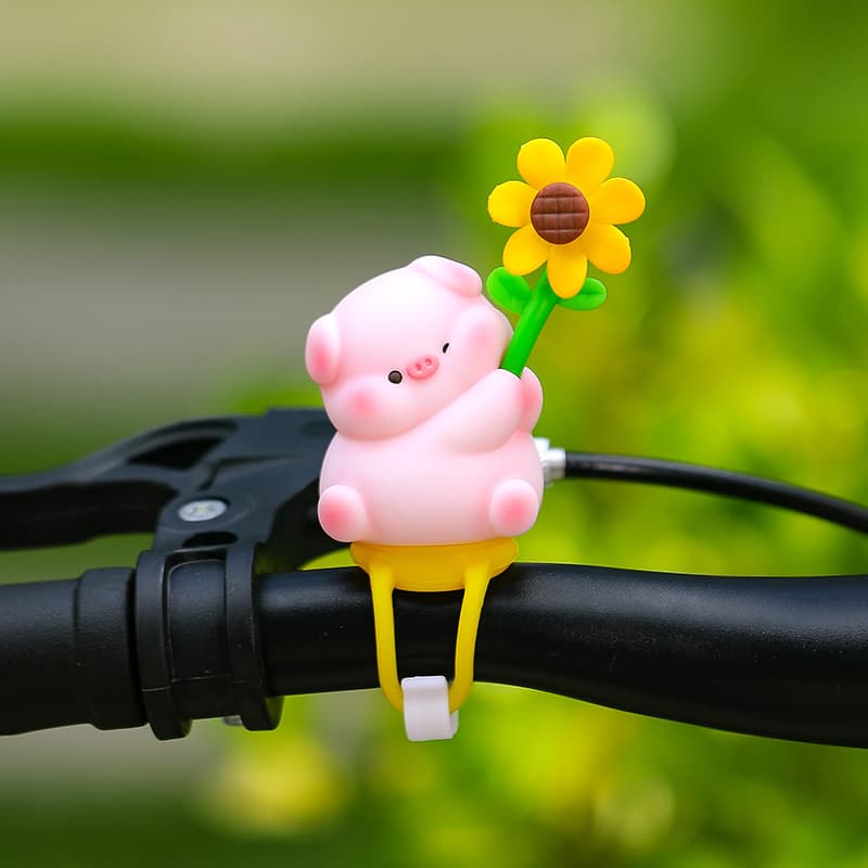 Cartoon Cute Bicycle Doll Ornament Creative Strap Style Bamboo Dragonfly Animal Electric Scooter Motorcycle Decoration