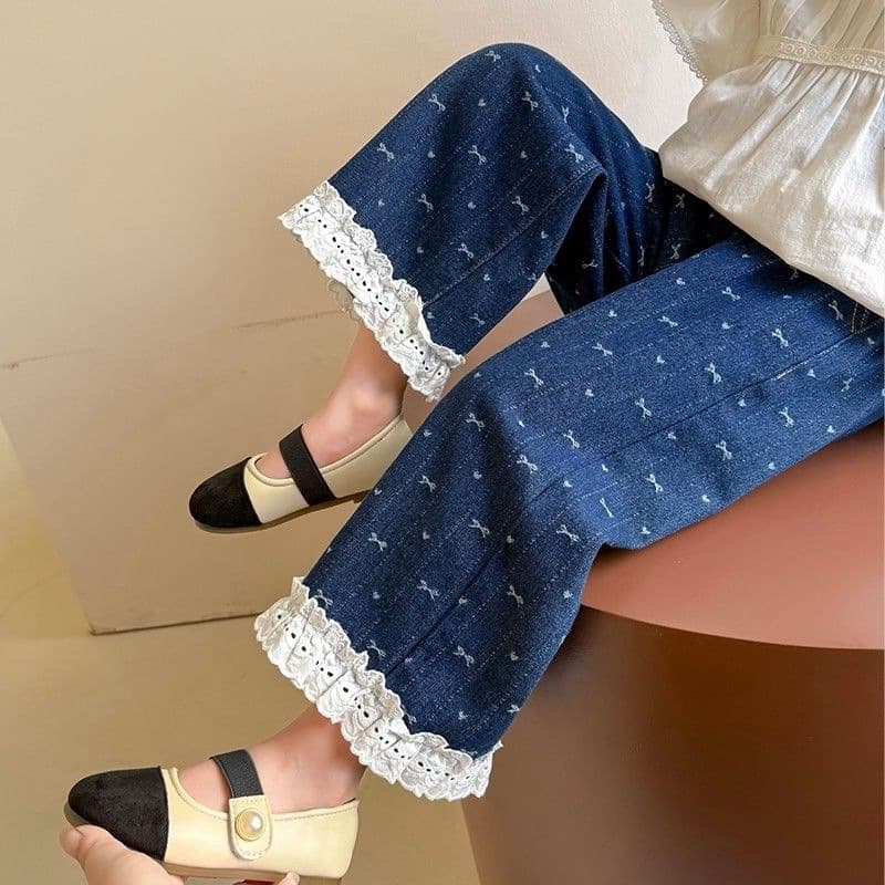 Girls' pants spring and autumn 2026 new style children's spring jeans for baby girls spring straight pants