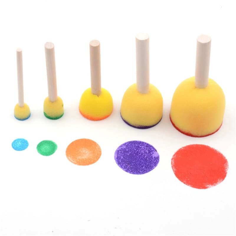 Children's art painting mushroom head sponge stamp kindergarten drawing rubbing stick tools graffiti materials
