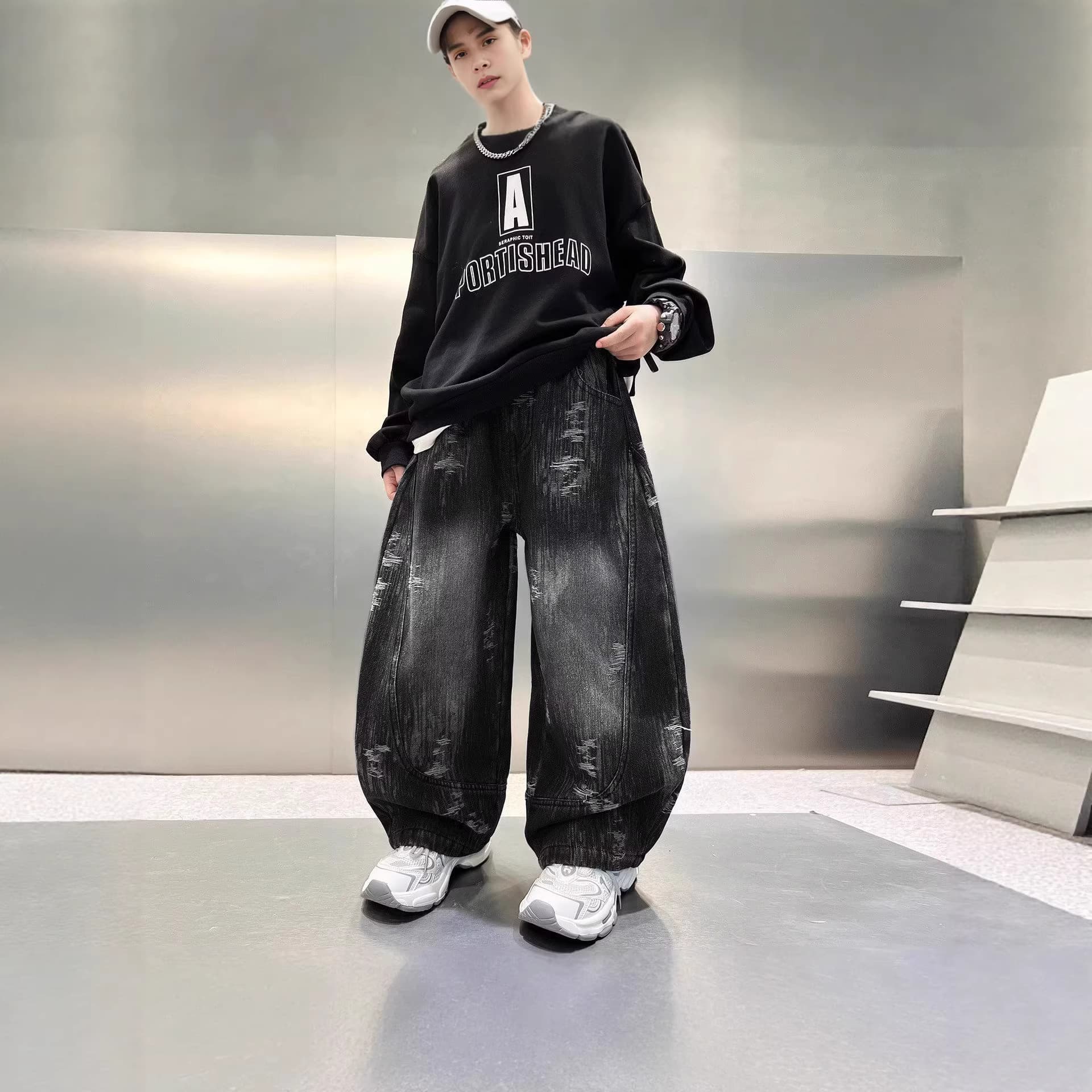 Boys' Spring Pants 2026 New Style, Mid-to-Large Kids Spring/Autumn Black Jeans, Cool and Stylish