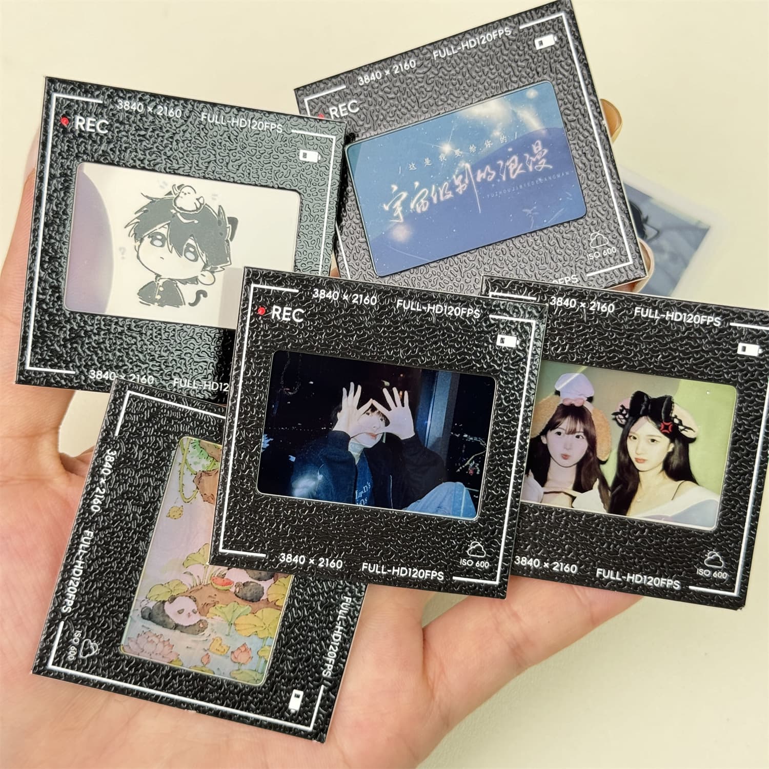 Black frame ins new reversal film clips, negative gelatin movie 135 film frame slide empty clips, paper frame.