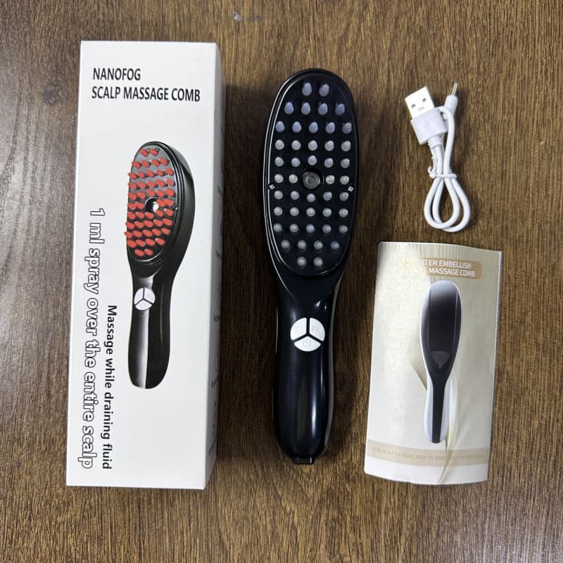 Cross-border Electric Massage Spray Comb Scalp Applicator Meridian Hair Growth Massage Comb Care Hair Treatment Comb