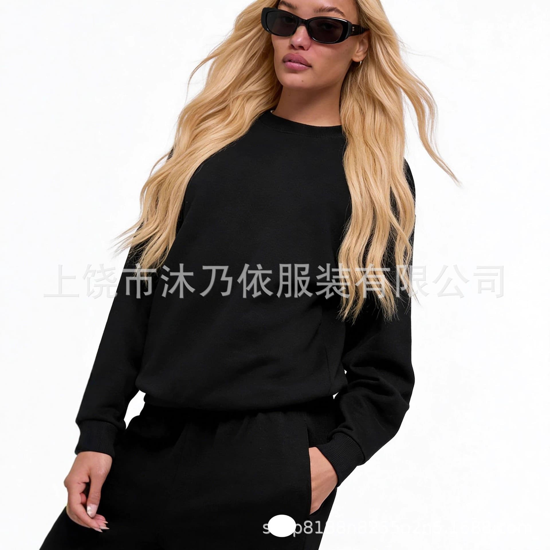 Cross-Border European and American Sports and Leisure Loose-Fitting Hot-Selling Silver-Plated Lettered Round-Neck Long-Sleeved Sweatshirt Tops for Men and Women