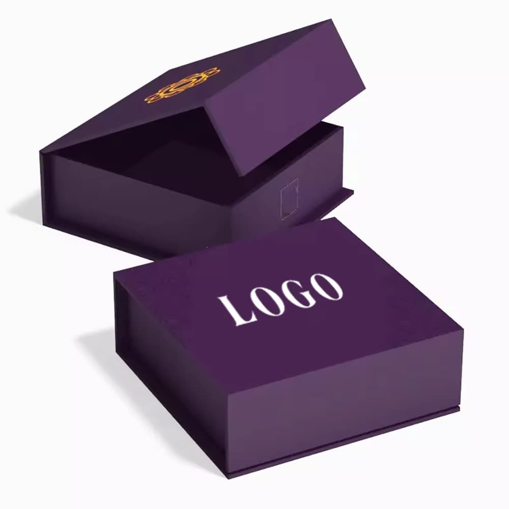 Customized Logo Luxury Grey Hard Case Packaging Rigid Cardboard