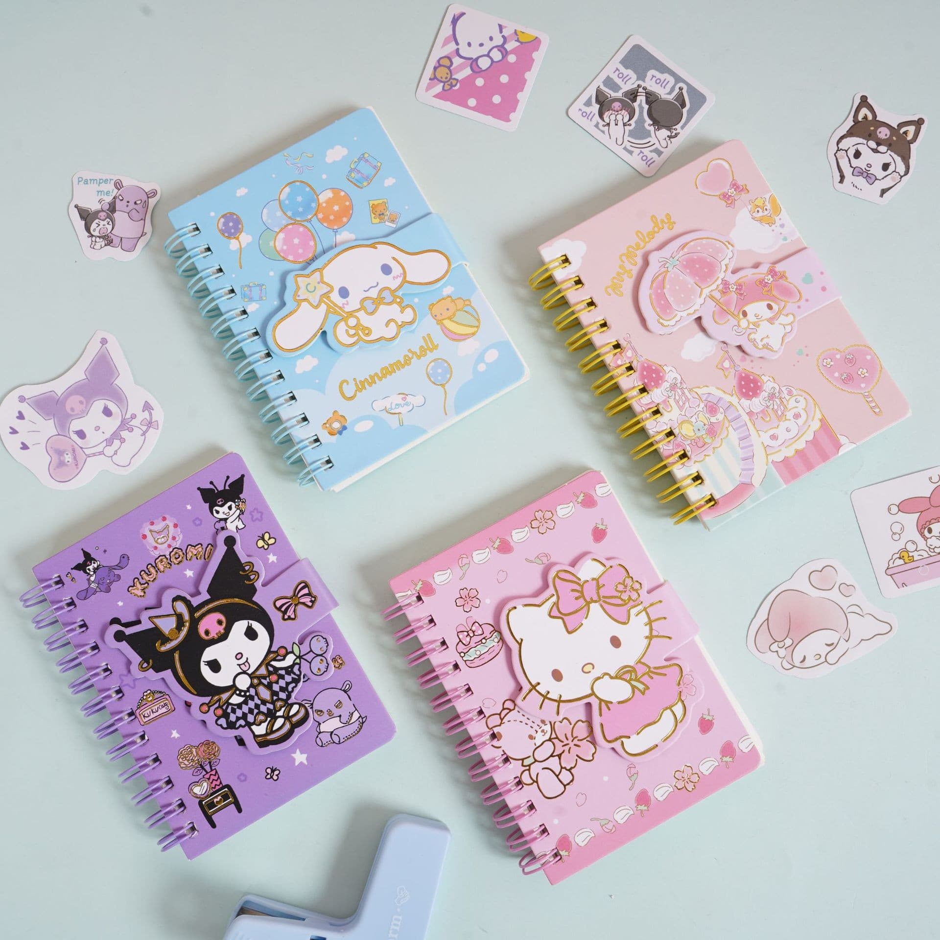 New Sanrio Coil Notebook A5 Set Capybara Gift Small Notebook Cute Mini Portable Magnetic Closure Notebook
