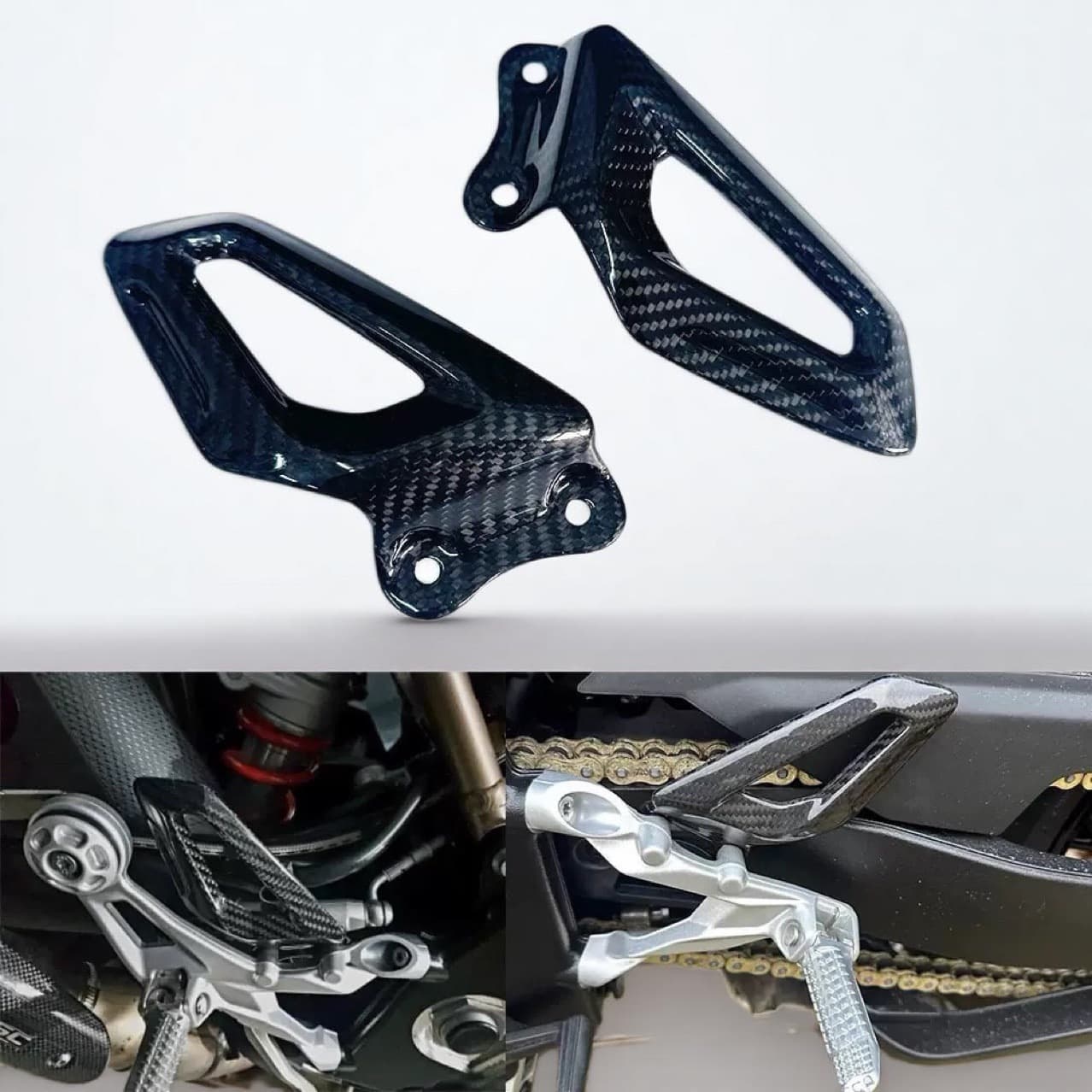 For BMW S1000RR 2019-2024 Dry Carbon Fiber Footrest Protection Wing Foot Pegs