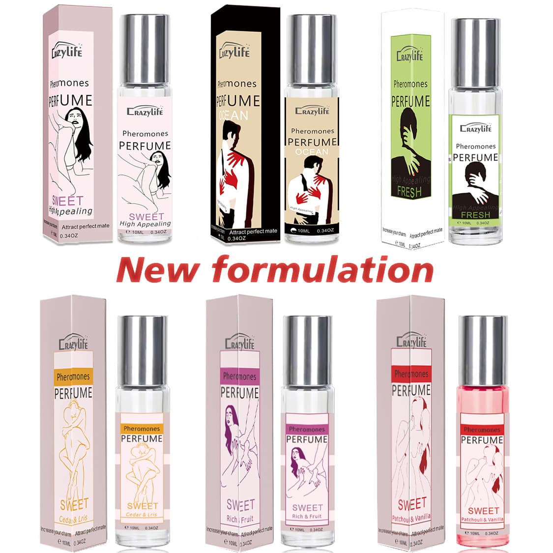 Crazylife Cross-border Hot Selling New Generation Roll-On Body Perfume Pheromone Perfume Oil 10ml In Stock