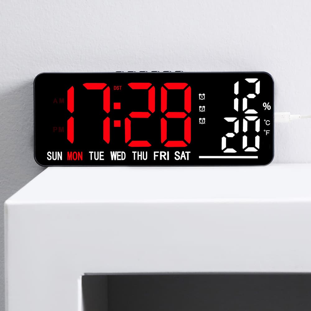 Smart Large Screen LED Electronic Clock with Night Light for Living Room, Bedroom, Desktop Digital Clock with Multifunctional Features
