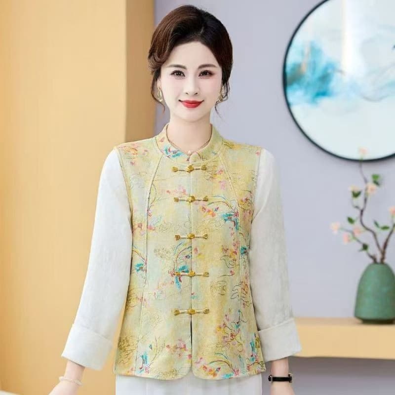 New Spring/Autumn Thin Vest for Seniors 40-60 Years Old, Women's Moms Vest Sleeveless Jacket