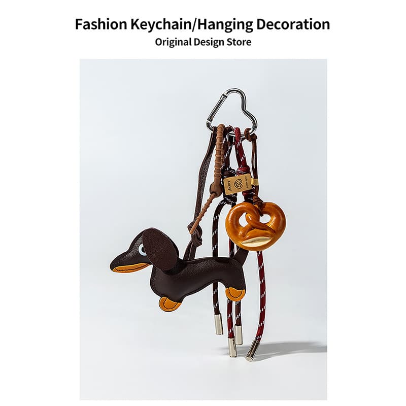 miu bag hanging dachshund baseball pendant handmade colorful nylon rope braided lanyard men's and women's fitness bag pendant
