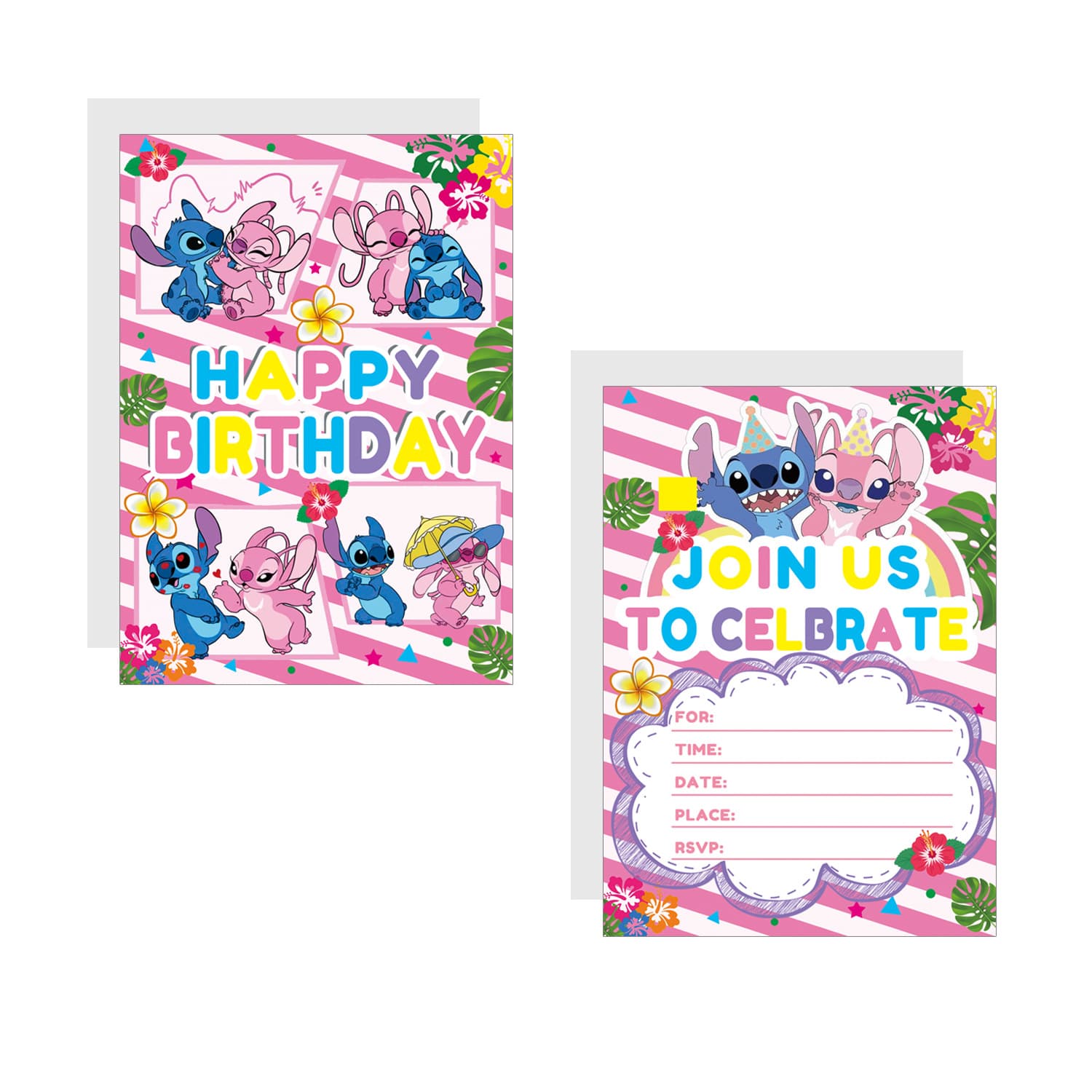 Pink Stitch Party Decoration Supplies Invitation Card Stitch Birthday Party Supplies Birthday Greeting Card Invitation Card