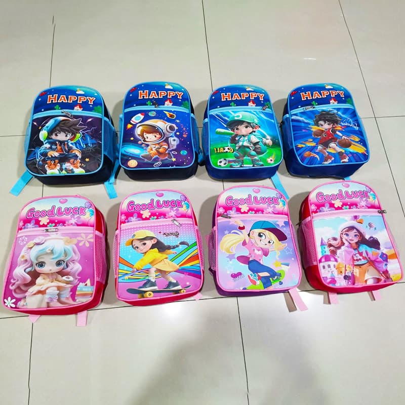 New Cartoon Backpacks for Boys and Girls, Grades 1-3, Cute, Lightweight, Trendy, Kindergarten Backpacks for Boys