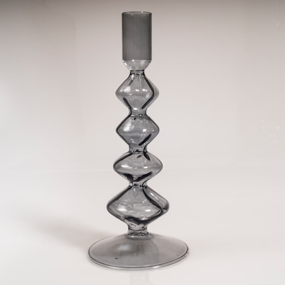 Woka European black glass table lamp shape candlestick striped candlestick wedding home creative ornaments wedding hot style