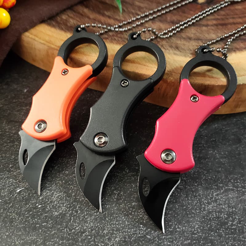 Mini Folding Knife for Parcel Opening, Fruit Knife, Convenient Keychain Knife, Household Peeling Knife, Claw Knife