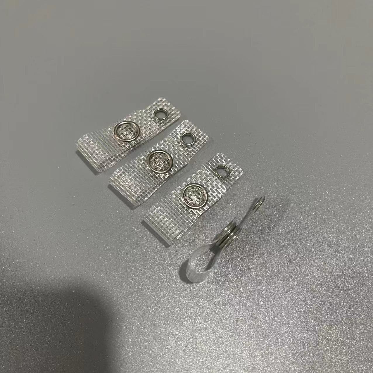 Manufacturer spot mesh tape pull-tab buckle accessory chest card buckle rivet snap eyelet buckle PVC transparent leather strip buckle