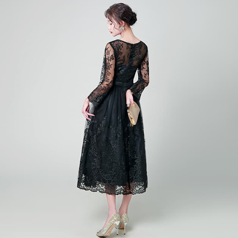 Black Evening Dress Women Overseas Warehouse eBay Long Sleeve 2026 New Elegant Petite Party Slimming Formal Gown