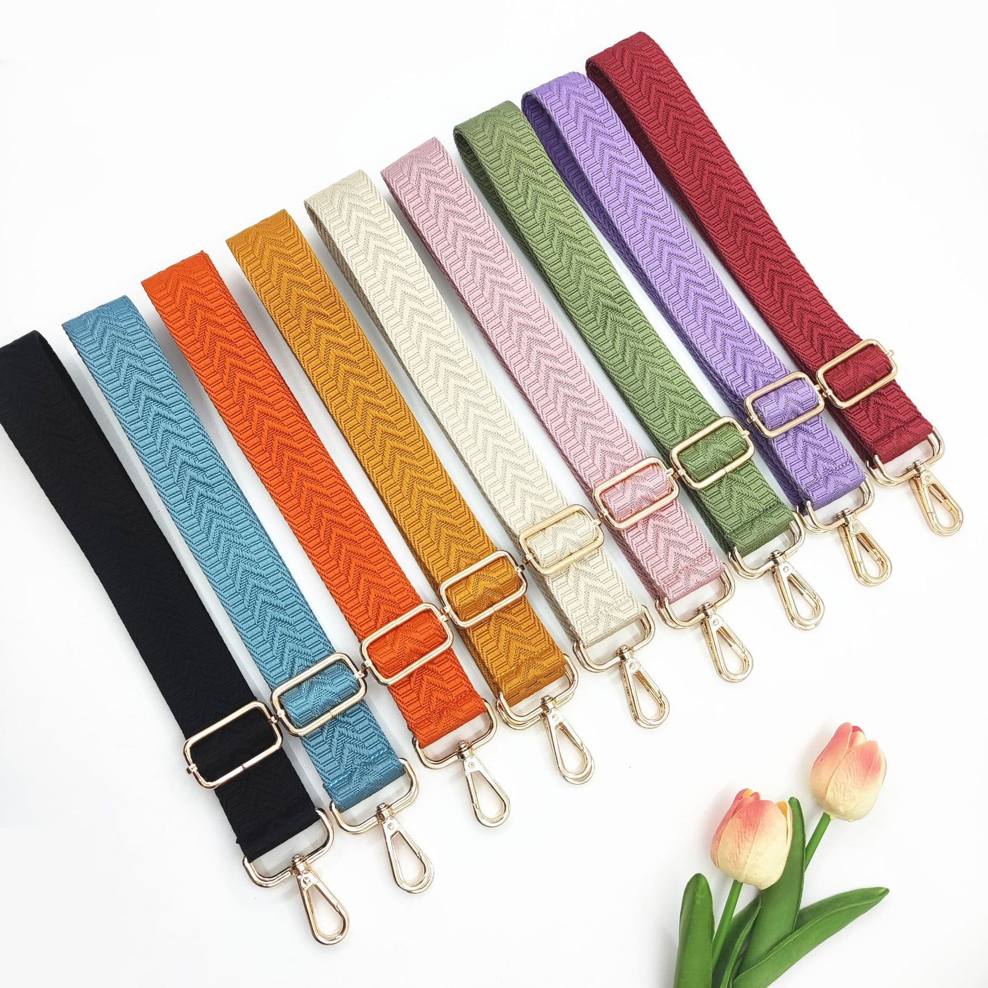 3.8cm Solid Color Bag with Arrow Strap, Single Shoulder Strap, Replaceable Strap, Water Bottle Multifunctional Strap, Long Shoulder Strap