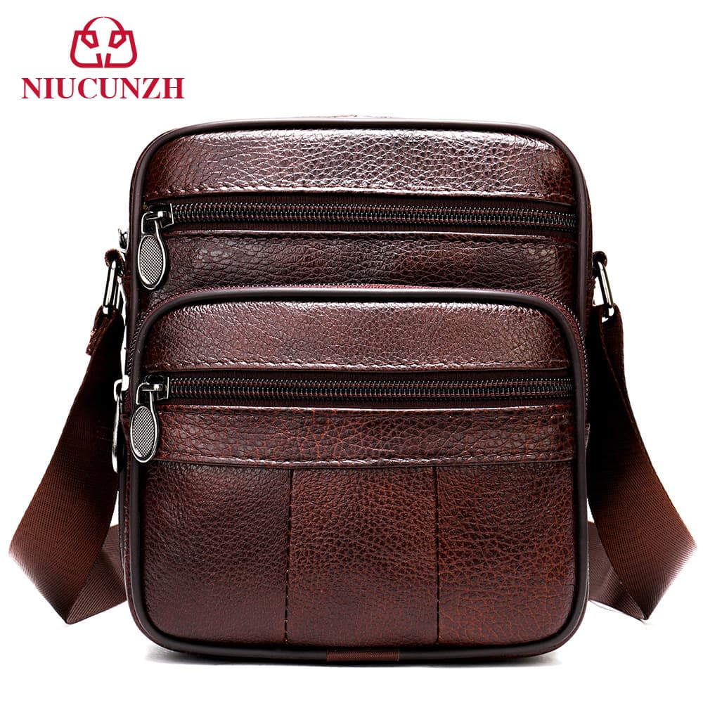 Russia hot selling retro genuine leather single shoulder bag, business stall top grain cowhide men's crossbody bag, Amazon wholesale