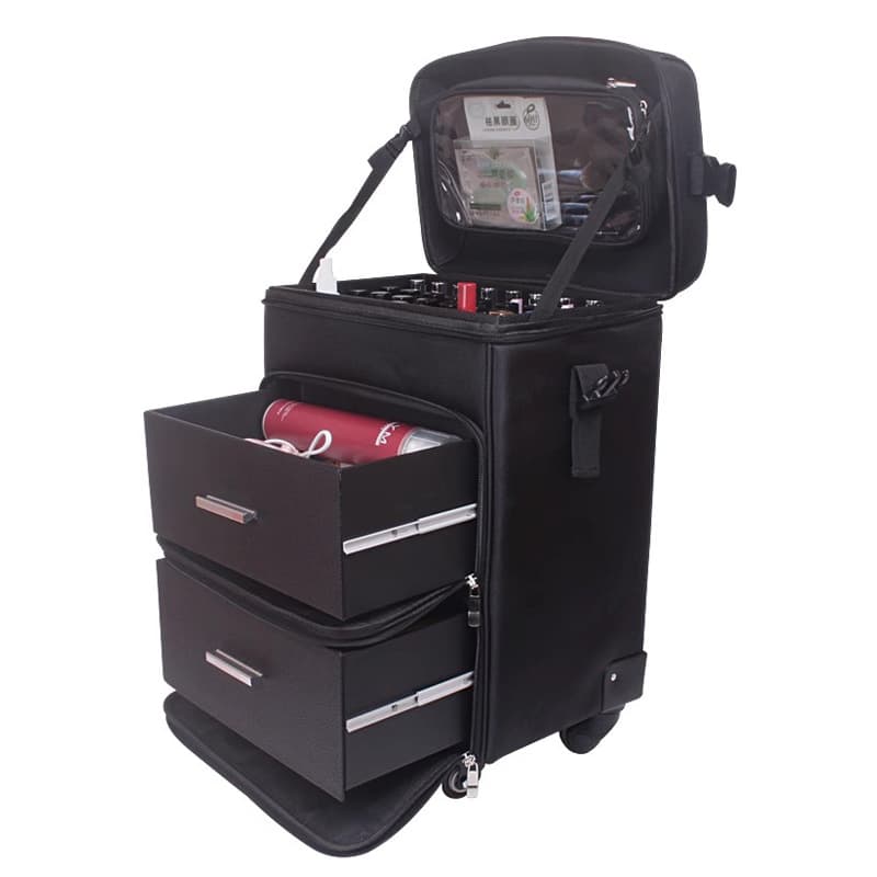 Oxford Fabric Rolling Makeup Case Professional Makeup Artist Tattoo Nail Art Tool Box Large Capacity Waterproof for Travel
