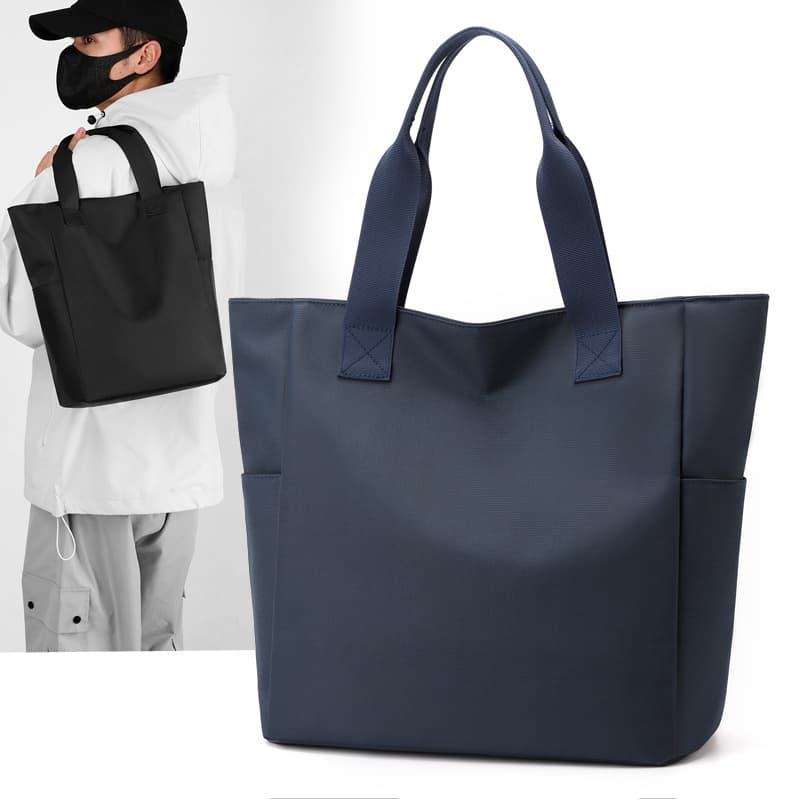 Men's Casual Tote Bag Large Capacity Tote Bag for Short Trips, Nylon Fabric Computer Briefcase