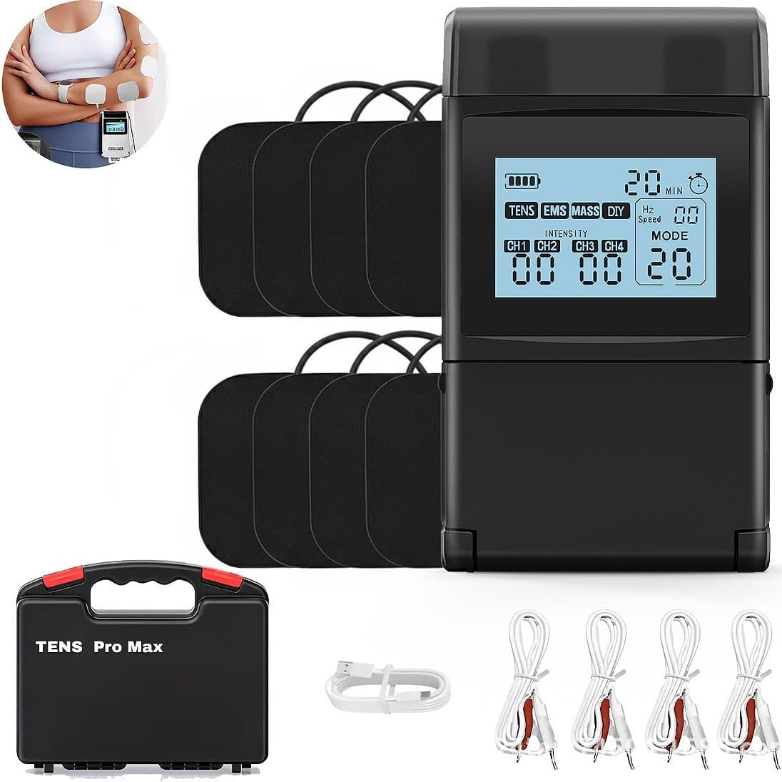 Factory Supply FDA 510K New Model 48/60 Mode TENS Meridian Therapy Device EMS Low-Frequency Pulse Massager