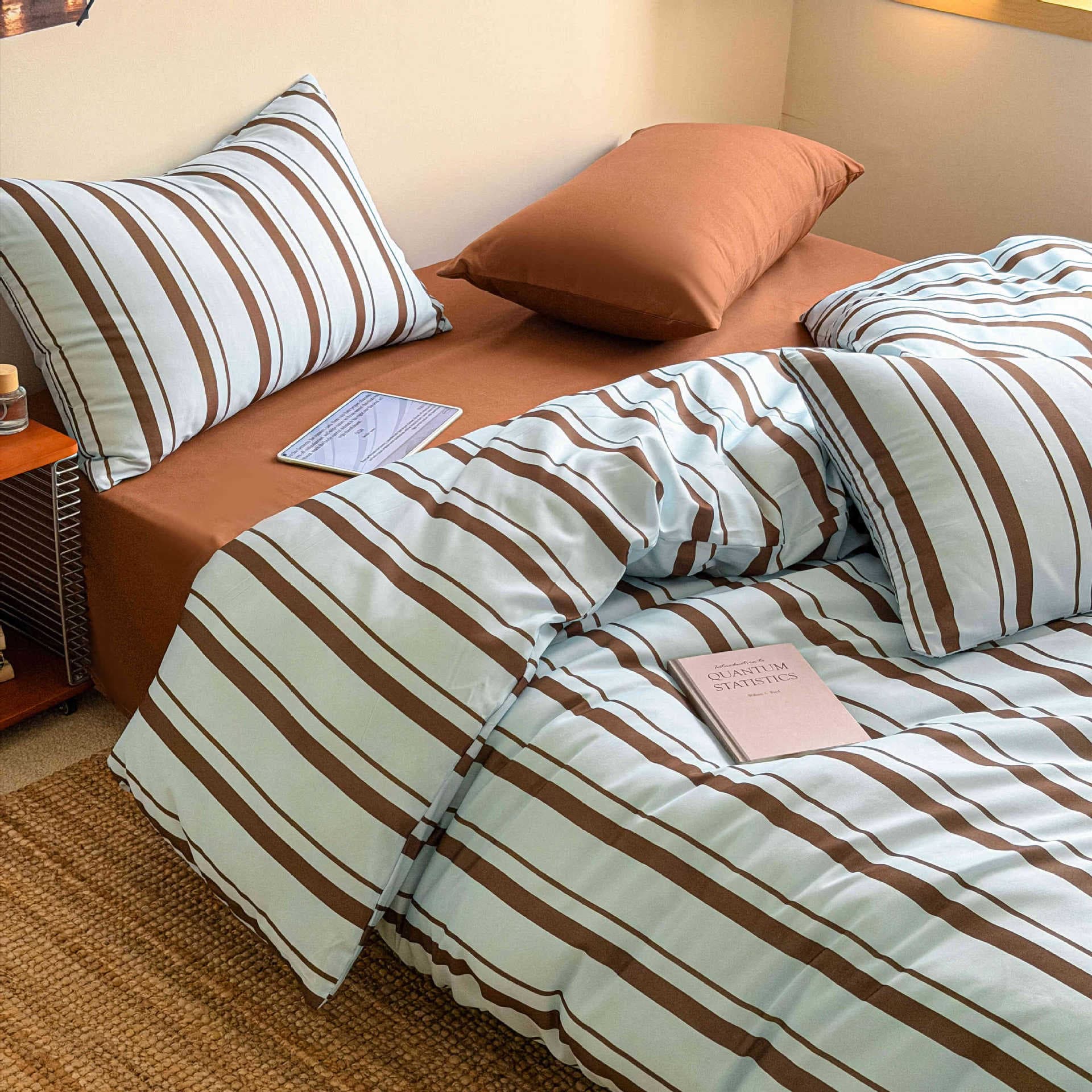 2026 New Washed Cotton 4-Piece Bedding Set Nordic Style Bed Sheet Duvet Cover Back-to-School Dormitory Student Fitted Sheet Machine Washable